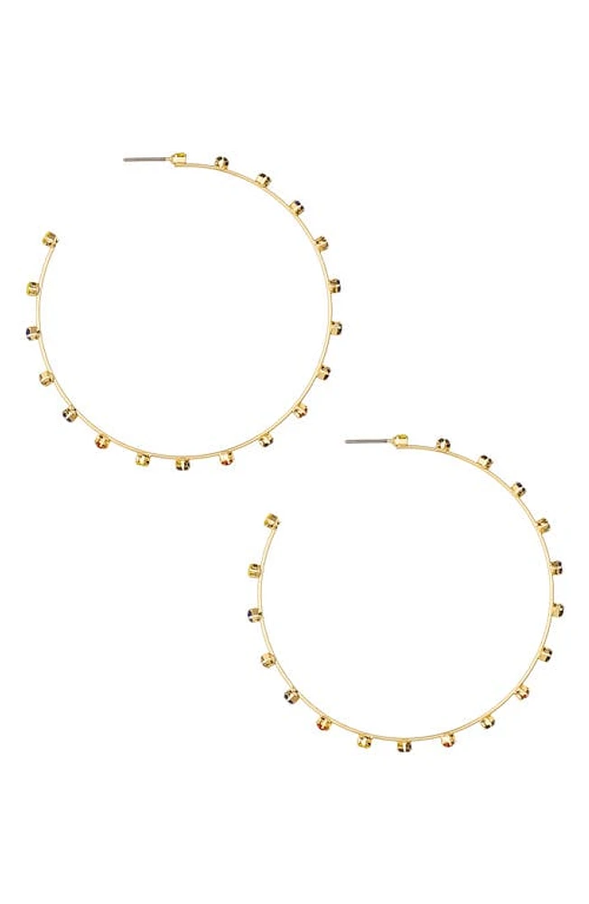 Ettika Rainbow Crystal Hoop Earrings in Gold at Nordstrom