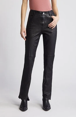 AllSaints Pearson Slim Fit Leather Pants Black at Nordstrom, Us