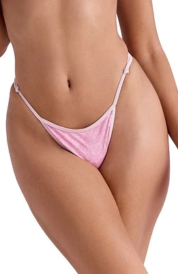 HOUSE OF CB Cote Dazur-H Thong Bikini Bottoms Pink Paisley at Nordstrom,