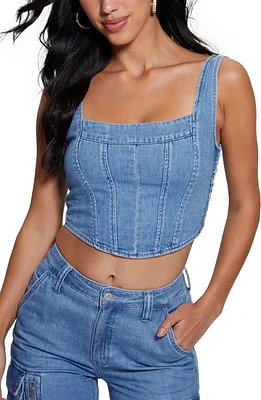 GUESS Neil Denim Crop Top at Nordstrom,