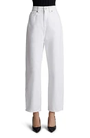 Khaite Shalbi High Waist Wide Leg Jeans White at Nordstrom,