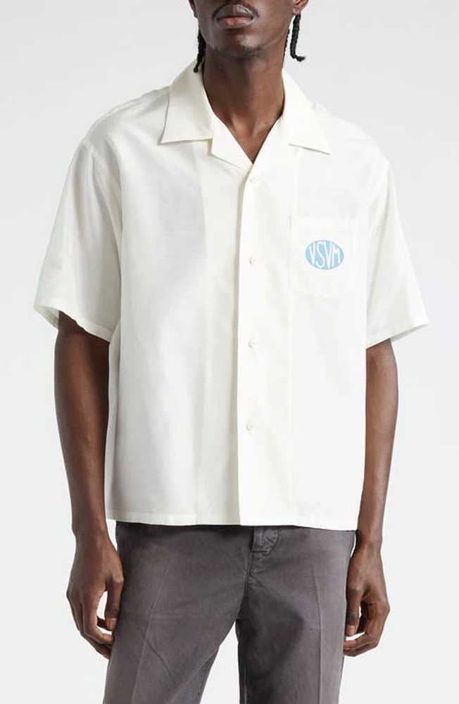 VISVIM Copa Oversize Silk Camp Shirt White at Nordstrom,