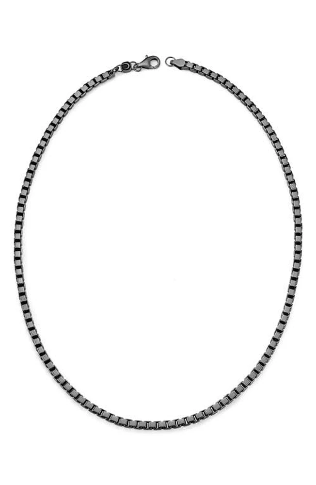 Crislu Men's Box Chain Necklace in Black Rhodium at Nordstrom