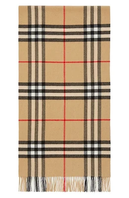 burberry Giant Check Washed Cashmere Scarf in Archive Beige at Nordstrom