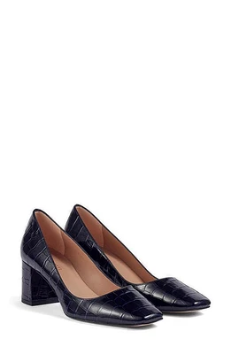 LK Bennett Sally Croc Embossed Pump Navy at Nordstrom,