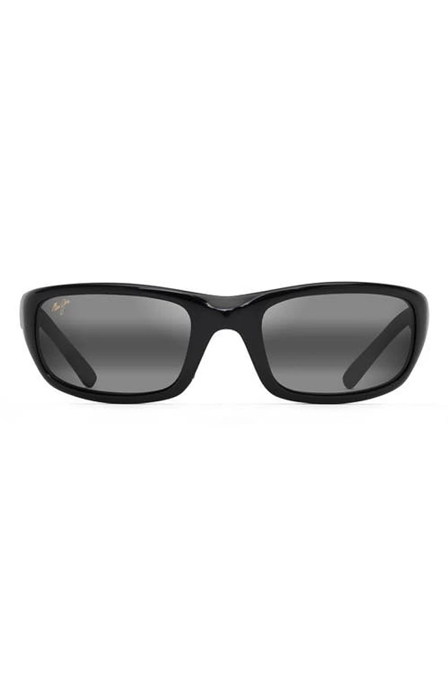 Maui Jim Stingray 55mm Polarized Sunglasses in Gloss Black at Nordstrom