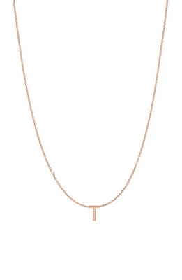 BYCHARI Initial Pendant Necklace in 14K Rose Gold-T at Nordstrom