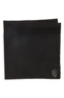 CLIFTON WILSON Herringbone Cotton Pocket Square in Black at Nordstrom