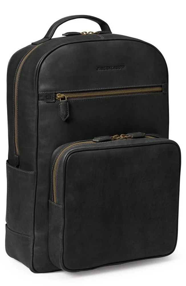 Johnston & Murphy Rhodes Leather Backpack in Black at Nordstrom