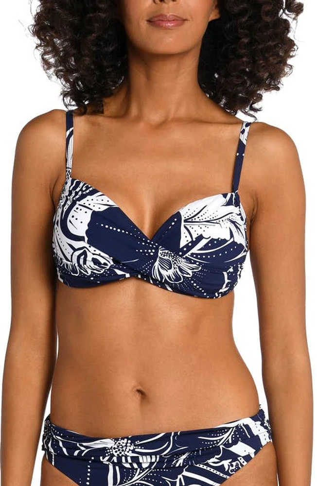 La Blanca Playa Twist Front Bikini Top in Indigo at Nordstrom, Size 16