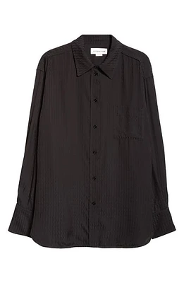 Victoria Beckham Textured Stripe Pajama Shirt Black at Nordstrom, Us