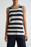 Max Mara Avio Stripe Sleeveless Sweater Powder at Nordstrom,