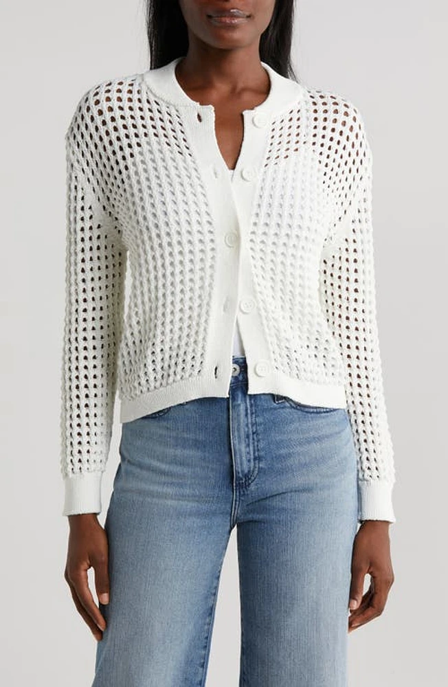 Vince Camuto Mesh Bomber Jacket in New Ivory at Nordstrom, Size X-Large