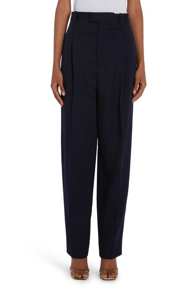 Bottega Veneta Pleated Grain de Poudre Satorial Wool Trousers Abyss at Nordstrom, Us