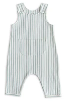 Pehr Stripe Organic Cotton Overalls in Stripes Away Sea at Nordstrom, Size 18-24 M