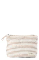 Pehr Water Resistant Coated Organic Cotton Pouch in Stripes Away Rose Pink at Nordstrom