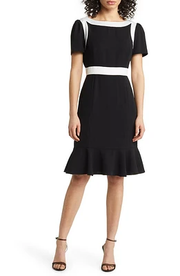 Shani Crepe Minidress Black/Ivory at Nordstrom,