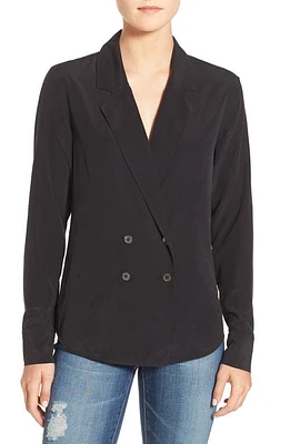 AG Brooks Double Breasted Shirt True Black at Nordstrom,