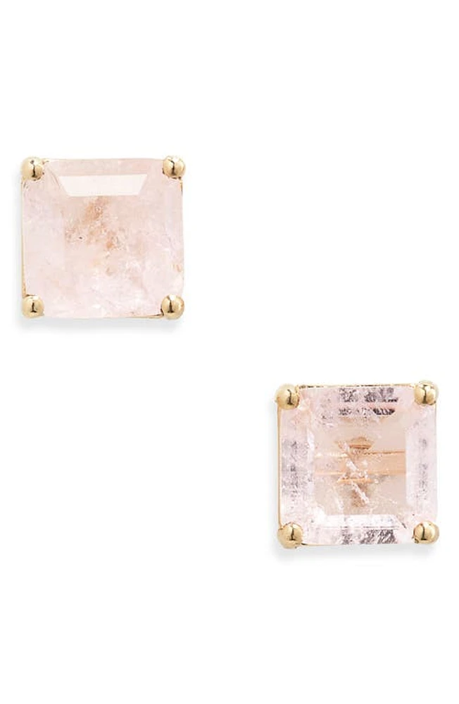 Bony Levy 14K Gold Pink Quartz Stud Earrings in 14K Yellow Gold at Nordstrom