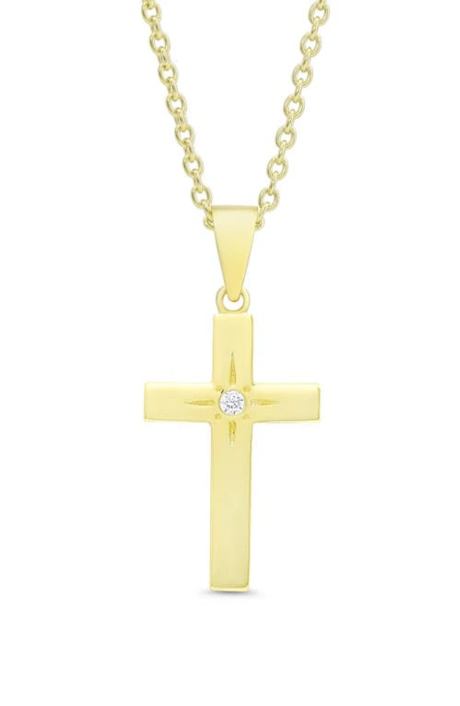 Lily Nily Kids' Cubic Zirconia Cross Pendant Necklace in Gold at Nordstrom