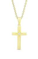 Lily Nily Kids' Cubic Zirconia Cross Pendant Necklace in Gold at Nordstrom