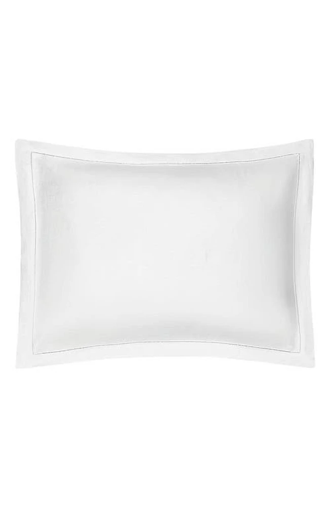 Matouk Roman Hemstitch Linen Sham in White at Nordstrom