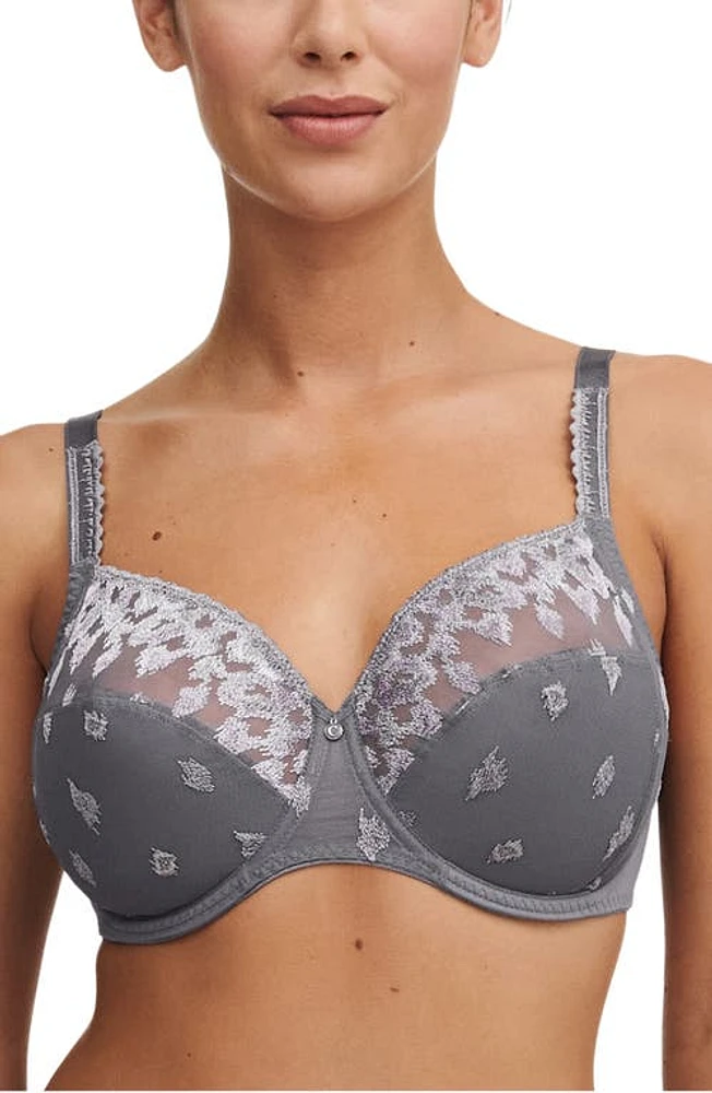 Chantelle Lingerie Bold Curve Underwire Full Coverage Unlined Bra in Silver Multicolor-N3 at Nordstrom, Size 34B