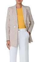 Akris punto Stripe Double Breasted Seersucker Blazer Cream-Sun-Black at Nordstrom,