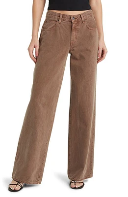 SLVRLAKE Mica Low Rise Wide Leg Organic Cotton Jeans in Brick at Nordstrom, Size 28