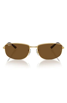 Ray-Ban 59mm Polarized Oval Sunglasses in Gold Brown at Nordstrom