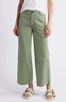 Treasure & Bond Patch Pocket Ankle Herringbone Twill Wide Leg Pants at Nordstrom,