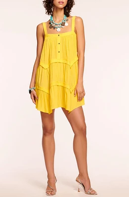 Ramy Brook Mamie Tiered Minidress Bright Lemon at Nordstrom,