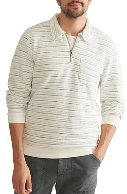 Marine Layer Textured Stripe Pullover Sweater Natural Cool at Nordstrom,