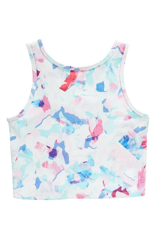 zella Kids' Longline Sports Bra Blue- Pink Glacier Collage at