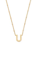 Kendra Scott Initial Pendant Necklace in Gold Metal-U at Nordstrom