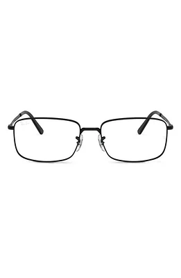 Ray-Ban 57mm Rectangular Optical Glasses in Black at Nordstrom