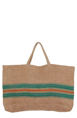 Will & Atlas Baja Wide Market Shopper Jute Tote in Natural/Orange/Turquoise at Nordstrom