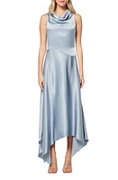 Elliatt Halle Handkerchief Hem Satin Gown in Stoneblue at Nordstrom, Size Large