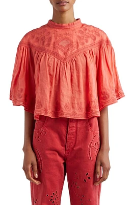 Isabel Marant Elodia Embroidered Cotton Top Shell Pink at Nordstrom, Us