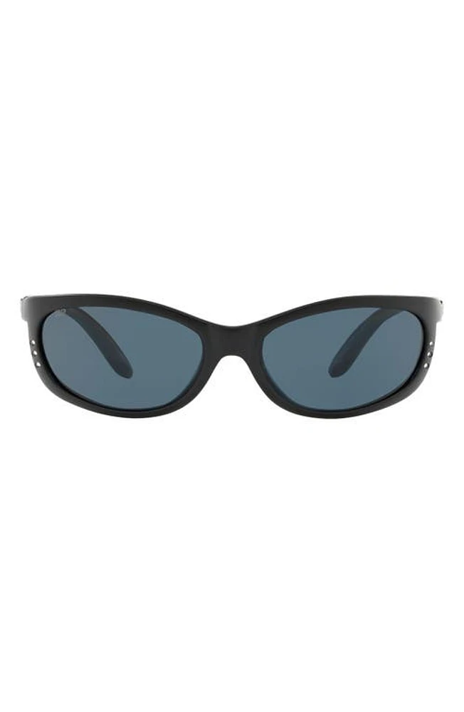 Costa Del Mar 61mm Polarized Wraparound Sunglasses in Matte Black at Nordstrom