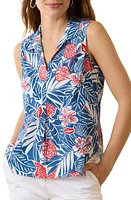 Tommy Bahama Coco Bay Tropical Print Sleeveless Top Deep Marina at Nordstrom,