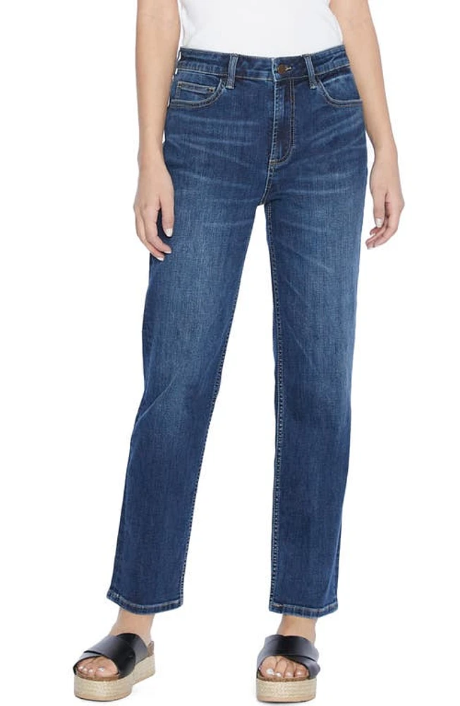 HINT OF BLU Clever High Waist Slim Straight Leg Jeans Ava Blue at Nordstrom,