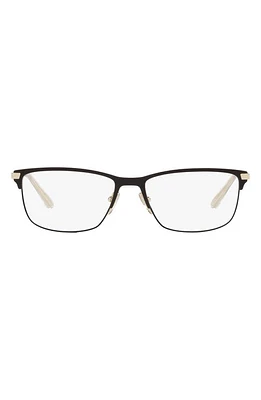 Prada 52mm Rectangular Optical Glasses in Matte Black at Nordstrom