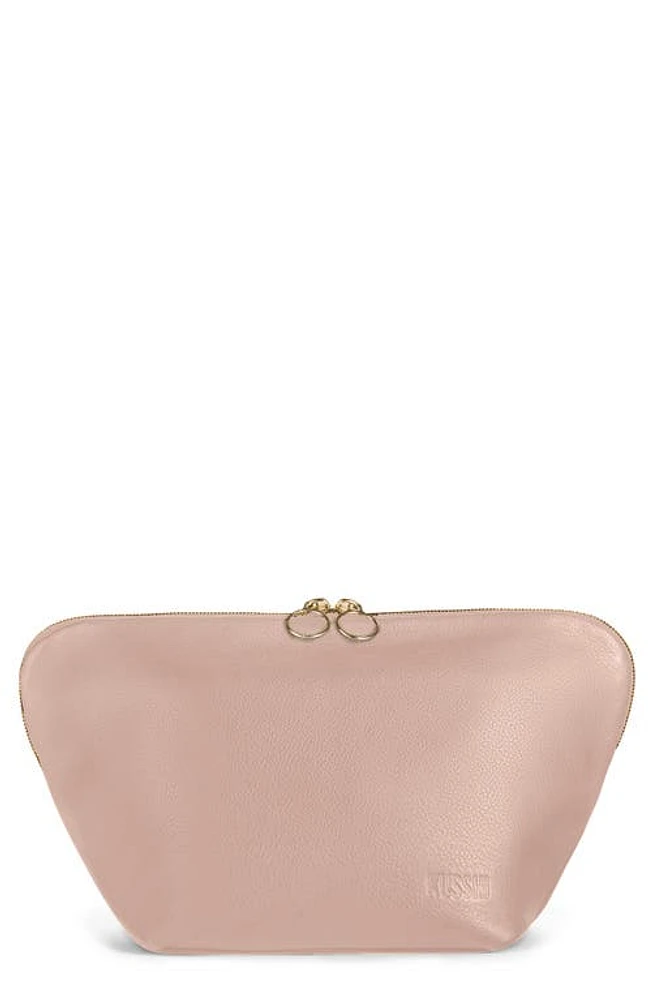 KUSSHI Vacationer Leather Makeup Bag in Blush Pink at Nordstrom