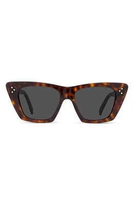 CELINE 54mm Cat Eye Sunglasses in Dark Havana /Smoke at Nordstrom