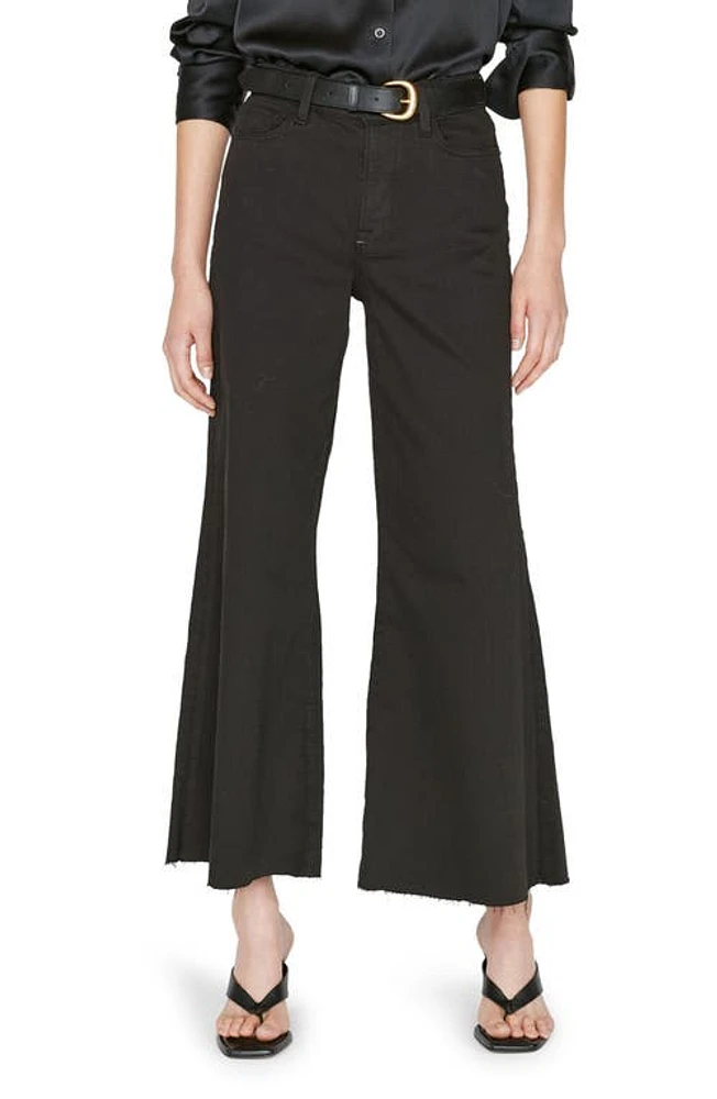 FRAME Le Palazzo Raw Hem Wide Leg Jeans Film Noir at Nordstrom,