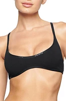 SKIMS Scoop Neck Cotton Stretch Logo Bralette at Nordstrom, X