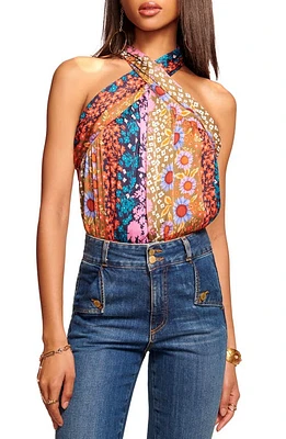 Ramy Brook Charli Mixed Floral Sleeveless Top in Orange Multicolor Boho at Nordstrom, Size Medium