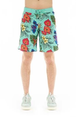 Cult of Individuality Aloha Print Swim Trunks Hawaiian Flower at Nordstrom,