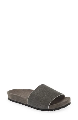 Brunello Cucinelli Monili Slide Sandal Cg546 Silver at Nordstrom,